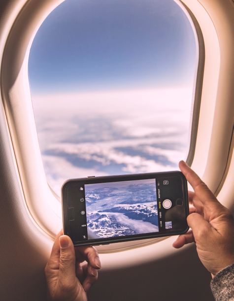 Aircraft wing above the clouds